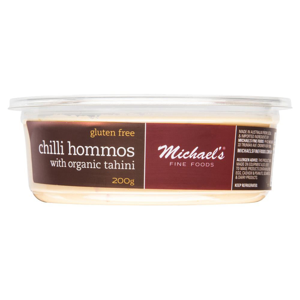 Michaels Fine Foods Chilli Hommos Organic Tahini 200g , Frdg1-Antipasti - HFM, Harris Farm Markets
 - 2