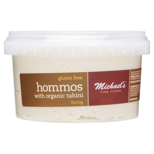 Michael's Fine Foods Gluten Free Hommos with Organic Tahini 500g , Frdg1-Antipasti - HFM, Harris Farm Markets
 - 1