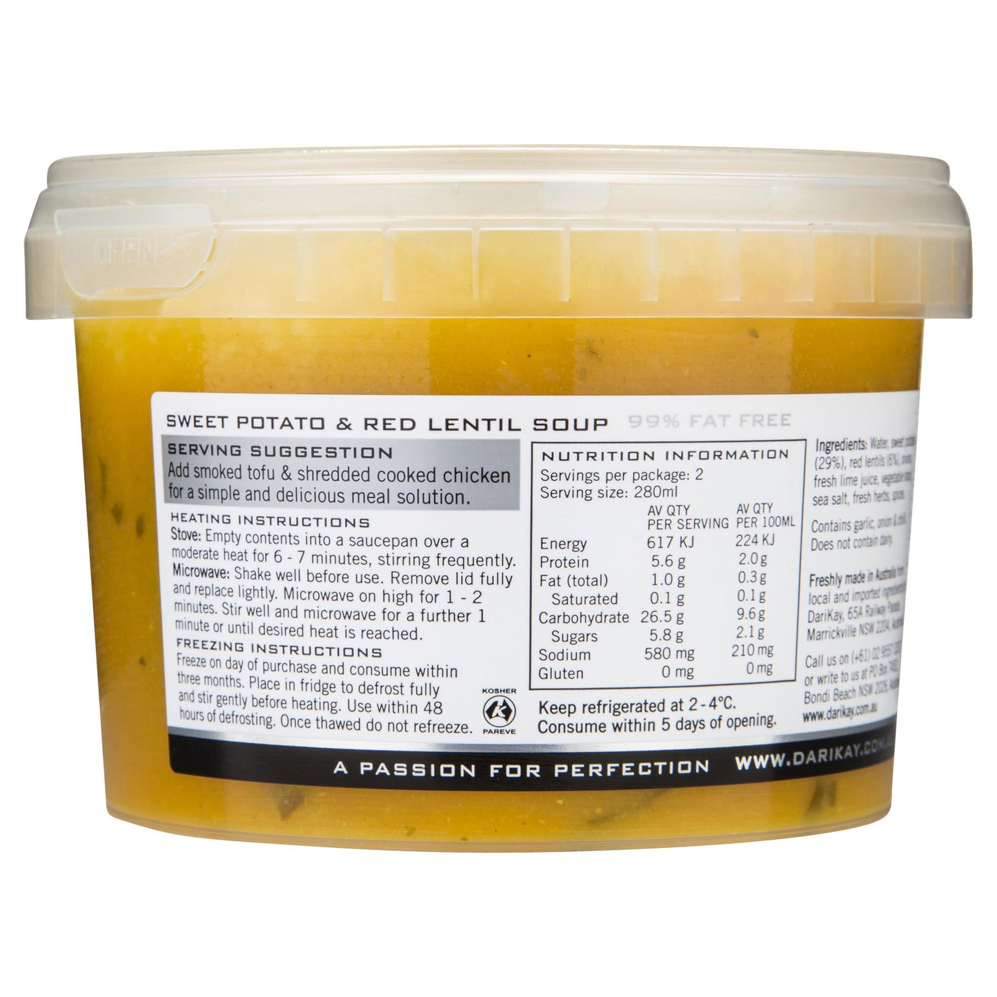 Darikay Sweet Potato And Red Lentil Soup 560ml , Frdg3-Meals - HFM, Harris Farm Markets
 - 2
