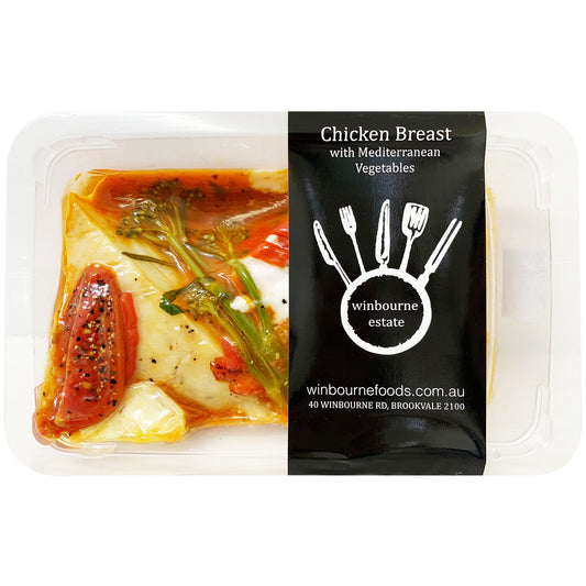 Winbourne Estate Chicken Breast with Mediterranean Vegetables | Harris Farm Online