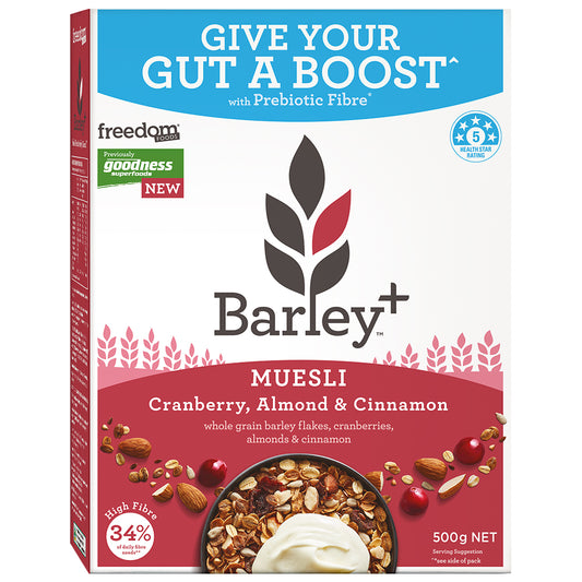 Freedom Foods Muesli Cranberry, Almond, Cinnamon and Whole Grain Barley Flakes 500g