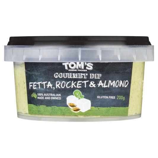 Tom's Aussie Tucker Gourmet Fetta, Rocket & Almond Dip 200g , Frdg1-Antipasti - HFM, Harris Farm Markets
 - 1