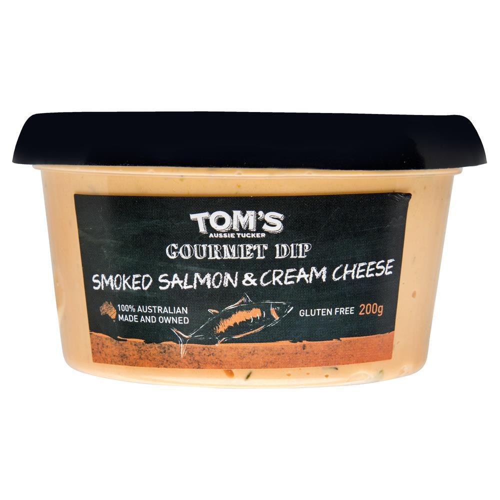 Toms Aussie Tucker Smoked Salmon Cream Cheese 200g , Frdg1-Antipasti - HFM, Harris Farm Markets
 - 2