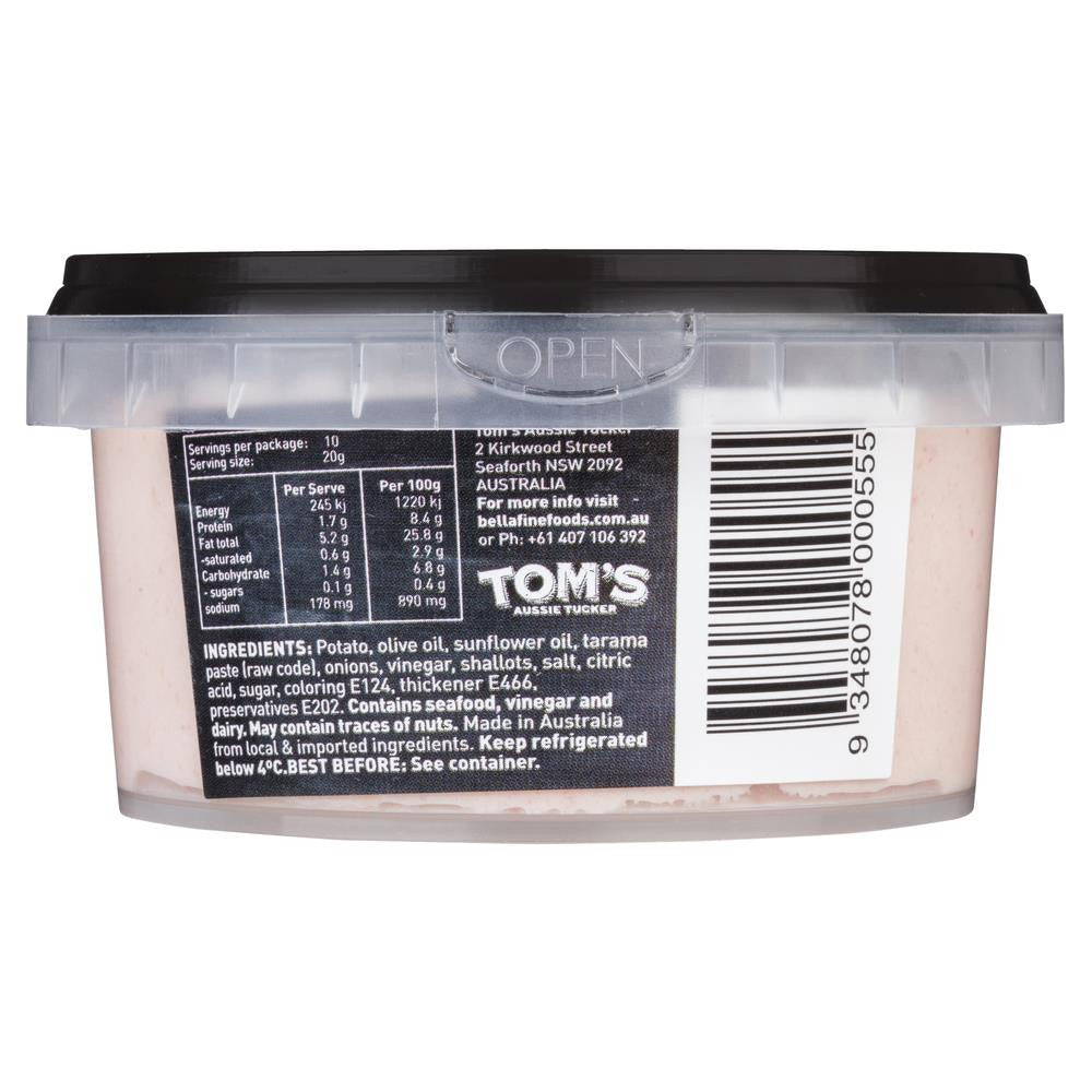 Tom's Aussie Tucker Gourmet Dip Taramasalata 200g , Frdg1-Antipasti - HFM, Harris Farm Markets
 - 2