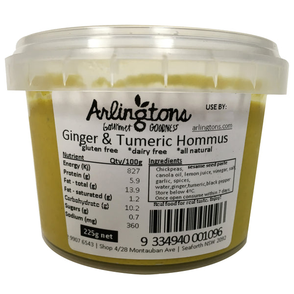 Arlingtons Hommus Ginger and Tumeric 225g