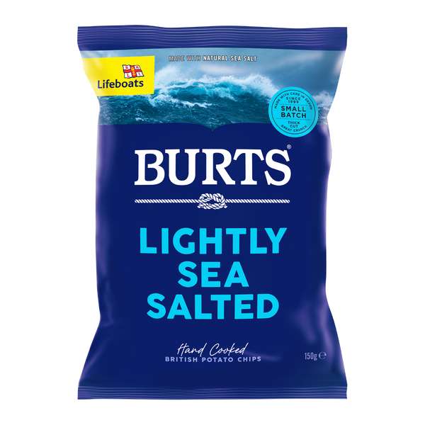 Burts Hand Cooked Potato Chips Sea Salt 150g