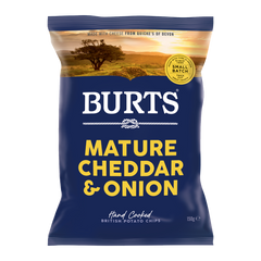Burts Hand Cooked Potato Chips Mature Cheddar and Spring Onion 150g