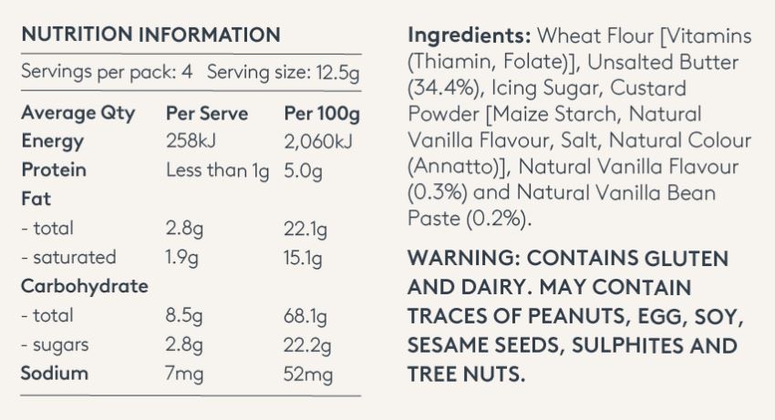 Charlies Vanilla Bean Mini Melting Moments | Harris Farm Online