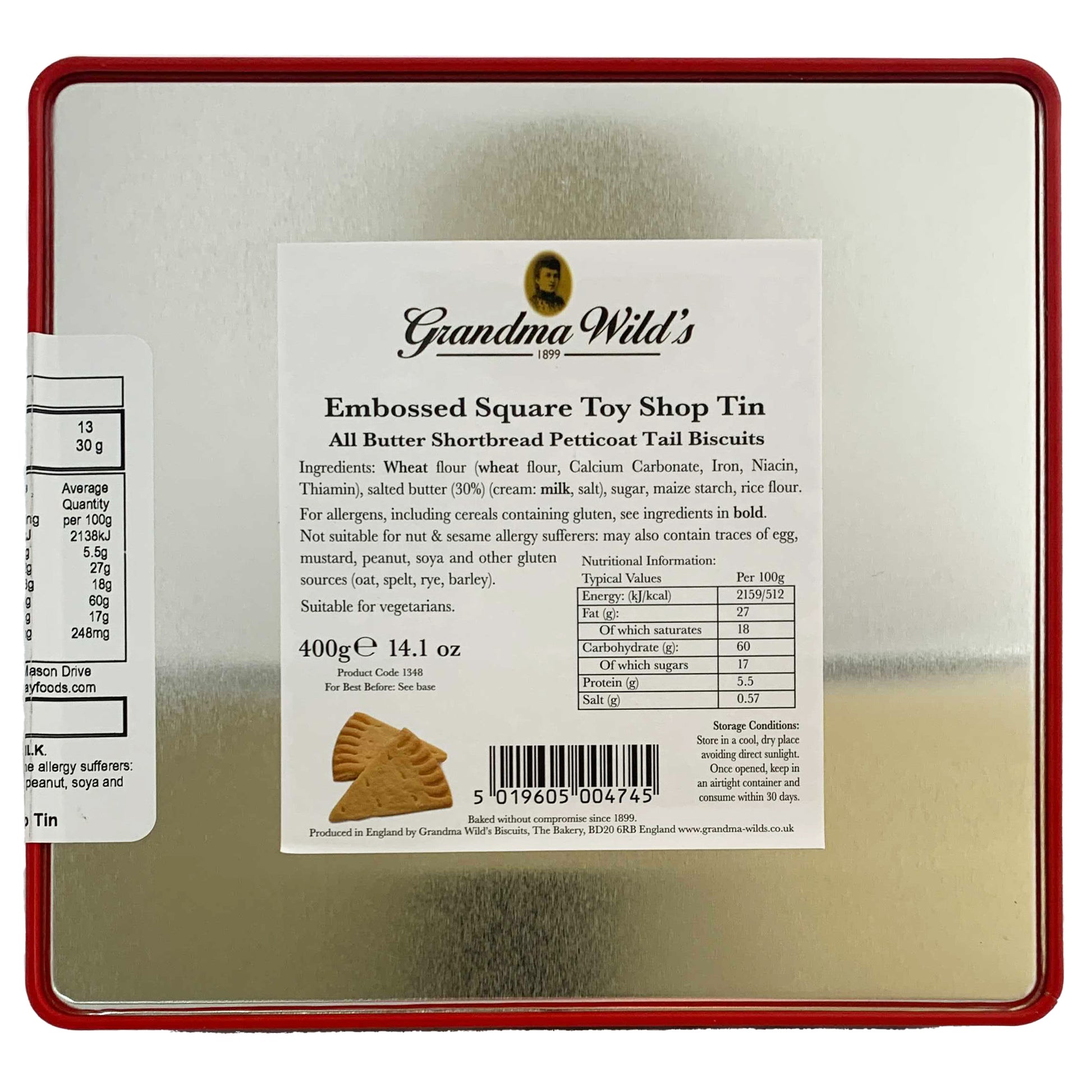 Grandma Wild Butter Shortbread Petticoat Tail Biscuits The Toy Shop Tin | Harris Farm Online