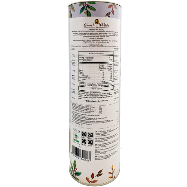 Grandma Wild Crumbly Oatie Biscuits Snowman Tube | Harris Farm Online