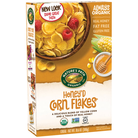 Natures Path Organic Gluten Free Honey'D Corn Flakes 300g