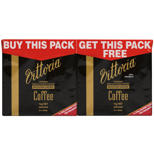Vittoria Coffee Mountain Grown Ground Coffee 8x250g