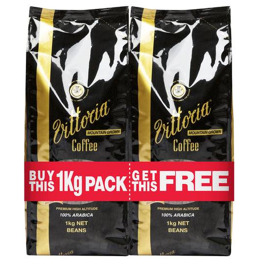 Vittoria - Coffee Mountain Grown - BEANS (2 x 1Kg, 2Kg)