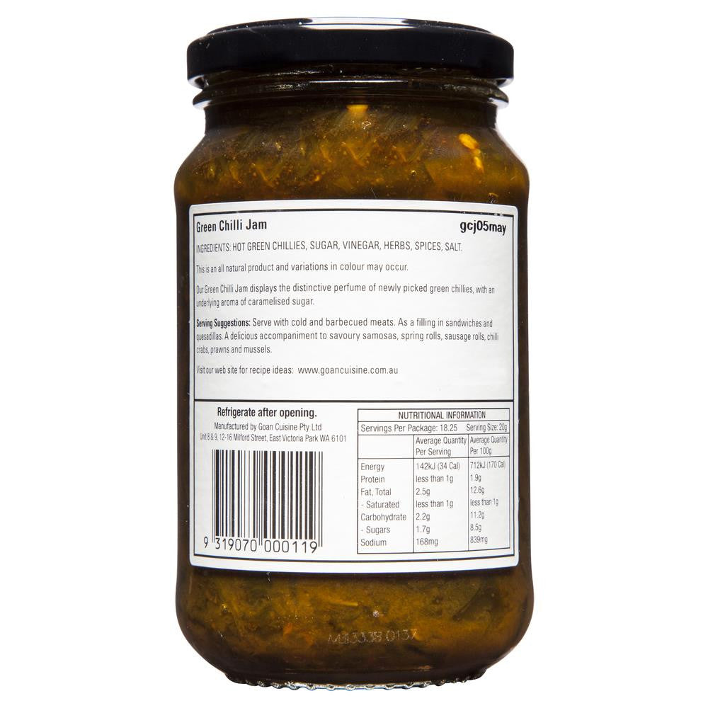 Goan Cuisine Green Chilli Jam 425g , Grocery-Cooking - HFM, Harris Farm Markets
 - 2