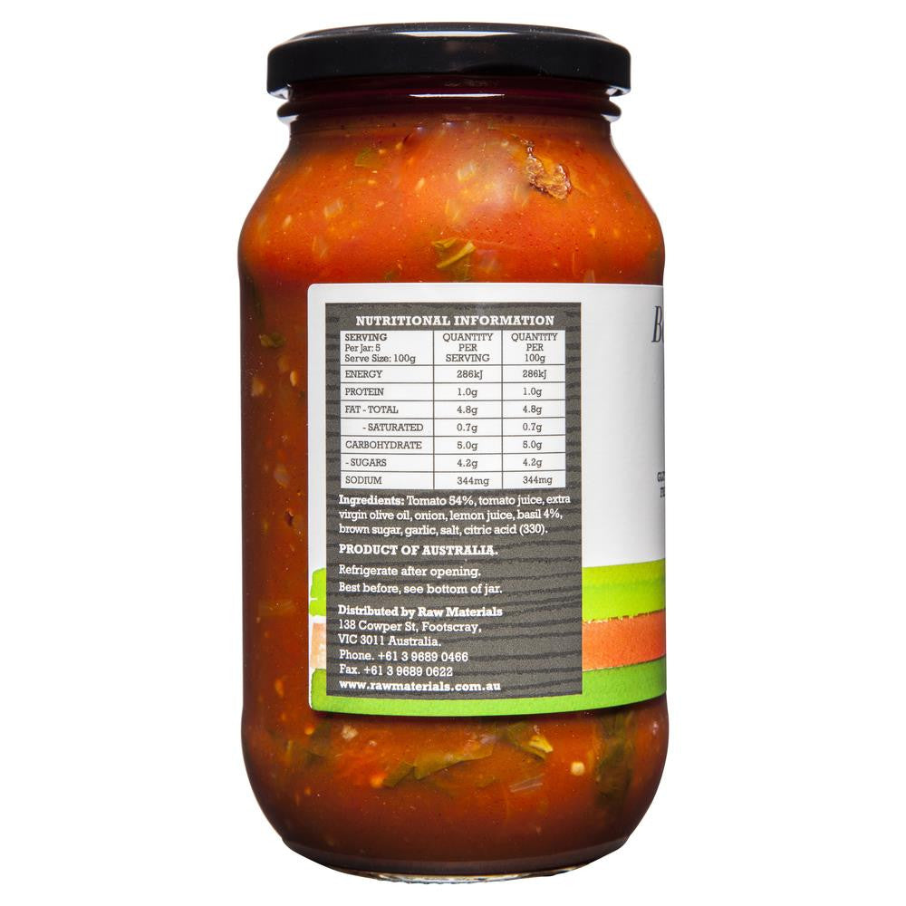 Raw Materials Pasta Sauce Basil 500g , Grocery-Condiments - HFM, Harris Farm Markets
 - 2