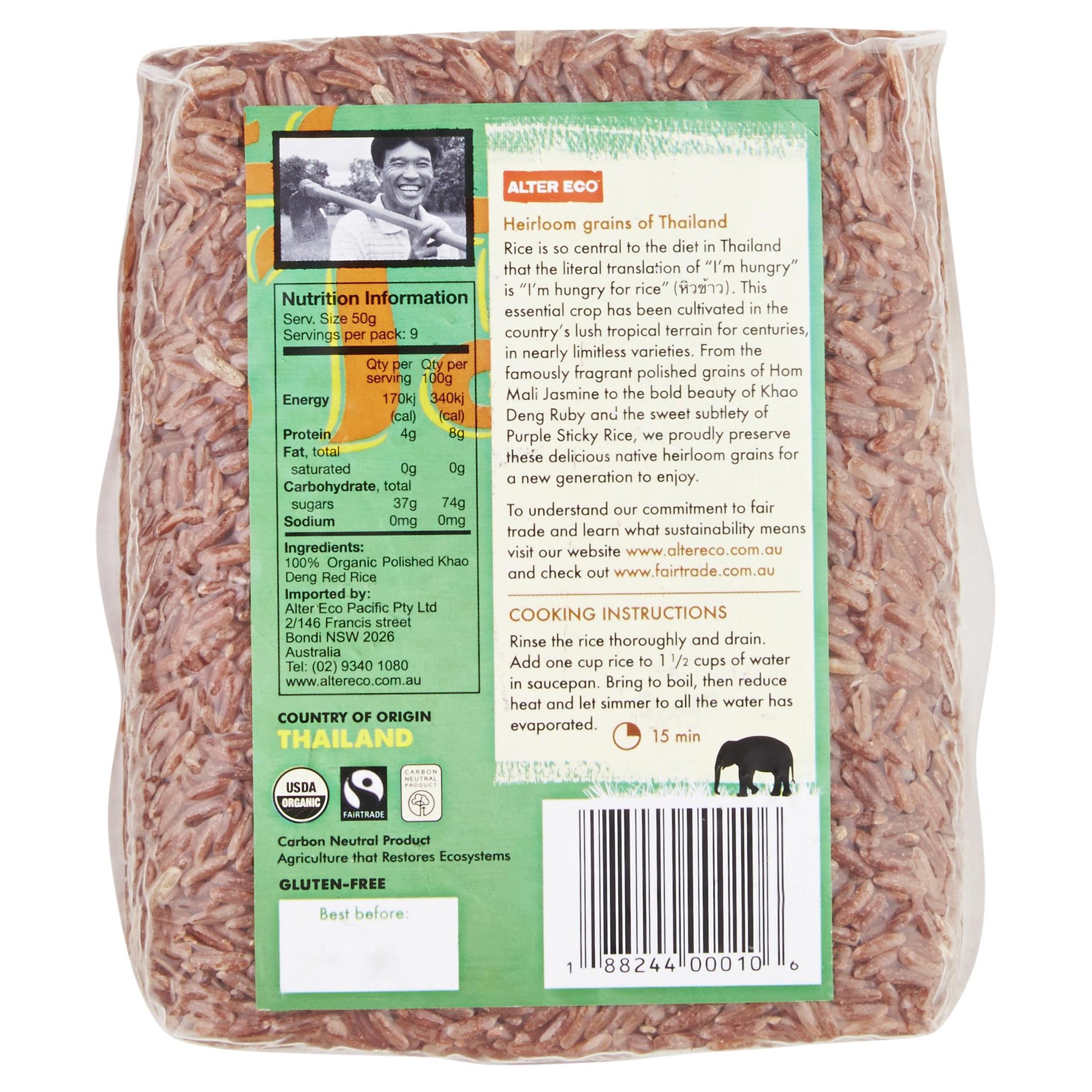 Alter Eco Coral Rice 453g , Grocery-Quinoa/Noodle - HFM, Harris Farm Markets
 - 2