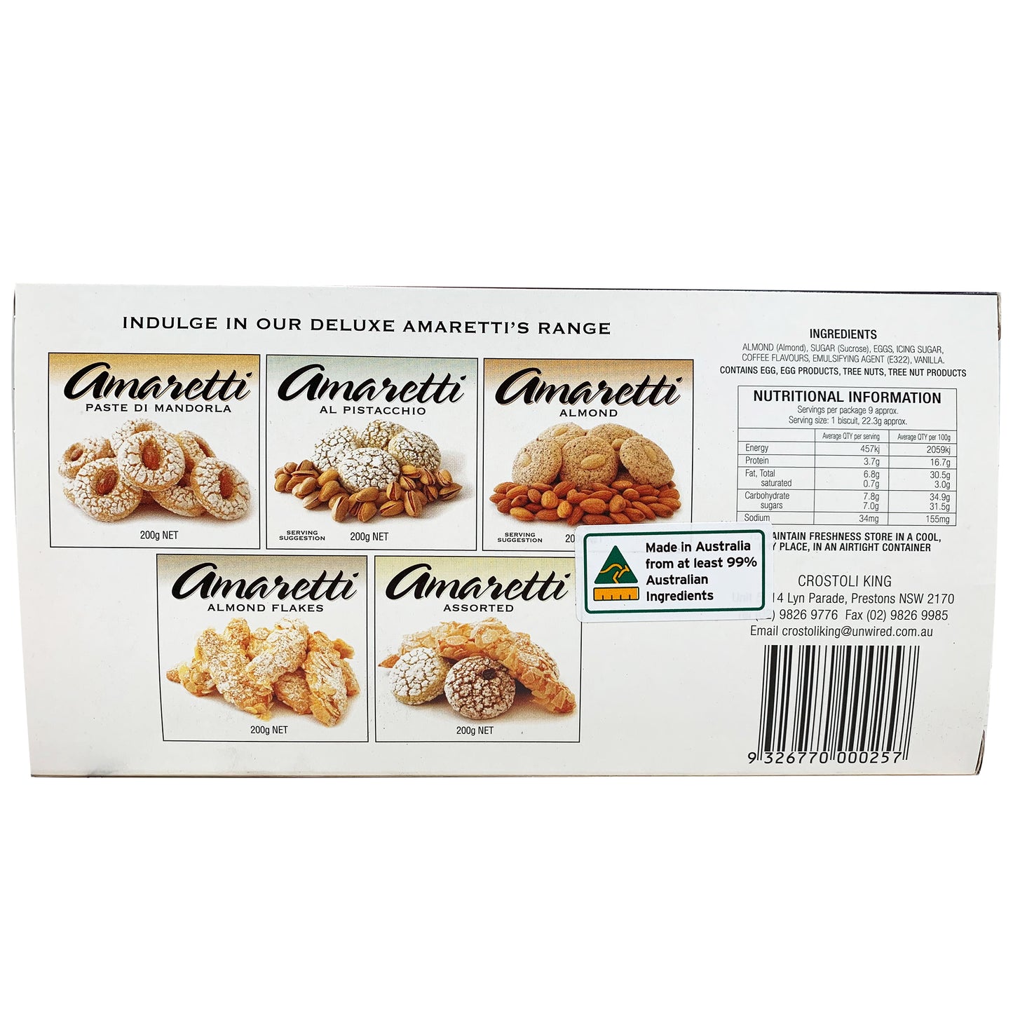 Crostoli King - Biscuits Amaretti - Almond (200g)