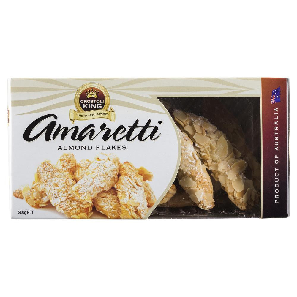Crostoli King Amaretti Almond Flakes 200g , Grocery-Biscuits - HFM, Harris Farm Markets
 - 1