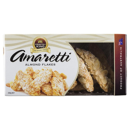 Crostoli King Amaretti Almond Flakes 200g , Grocery-Biscuits - HFM, Harris Farm Markets
 - 1