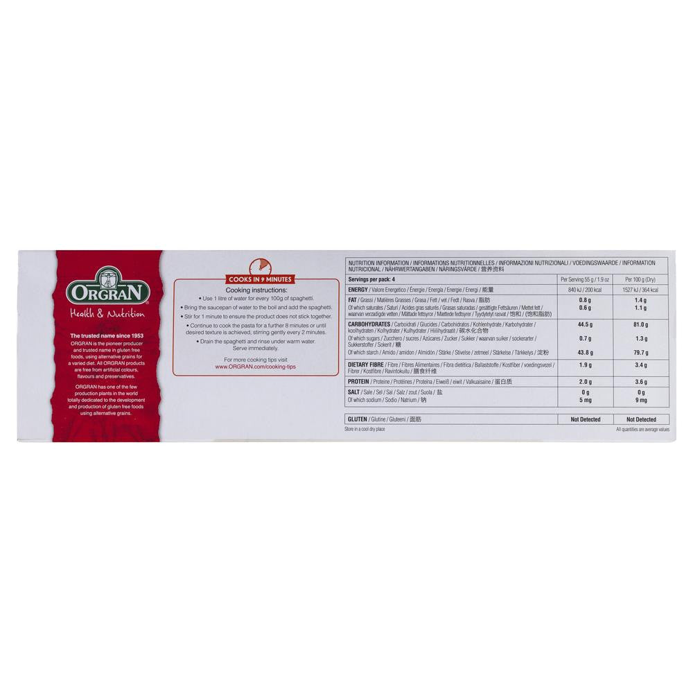 Orgran Gluten Free Italian Style Spaghetti No5 220g , Grocery-Pasta - HFM, Harris Farm Markets
 - 2