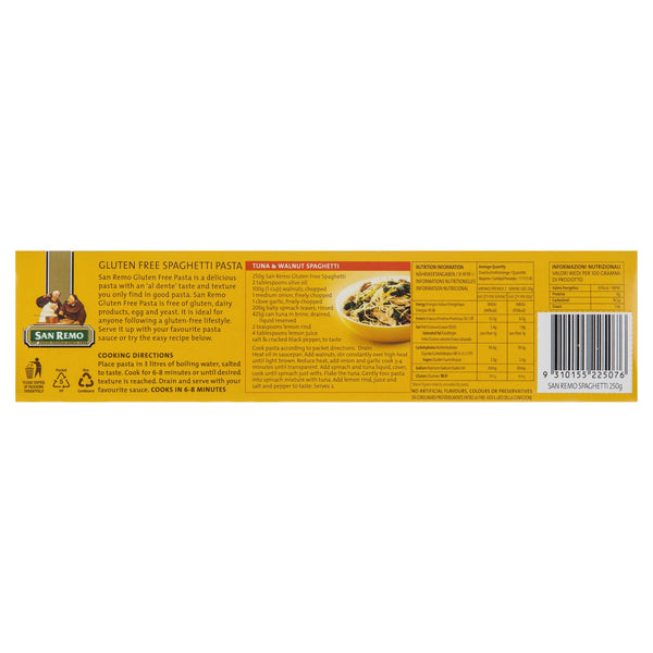 San Remo Gluten Free Spaghetti 250g , Grocery-Pasta - HFM, Harris Farm Markets
 - 3