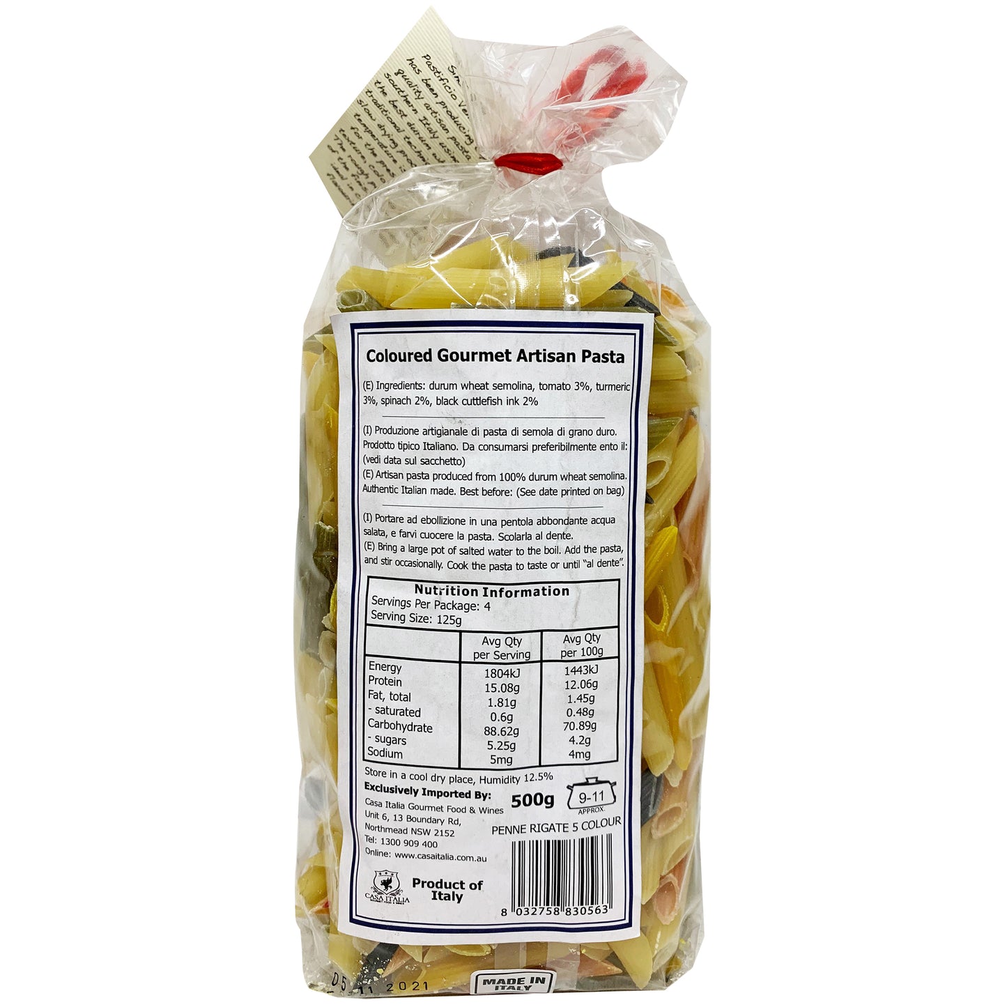 Pastificio - Pasta Penne Rigate - 5 Colour (500g)