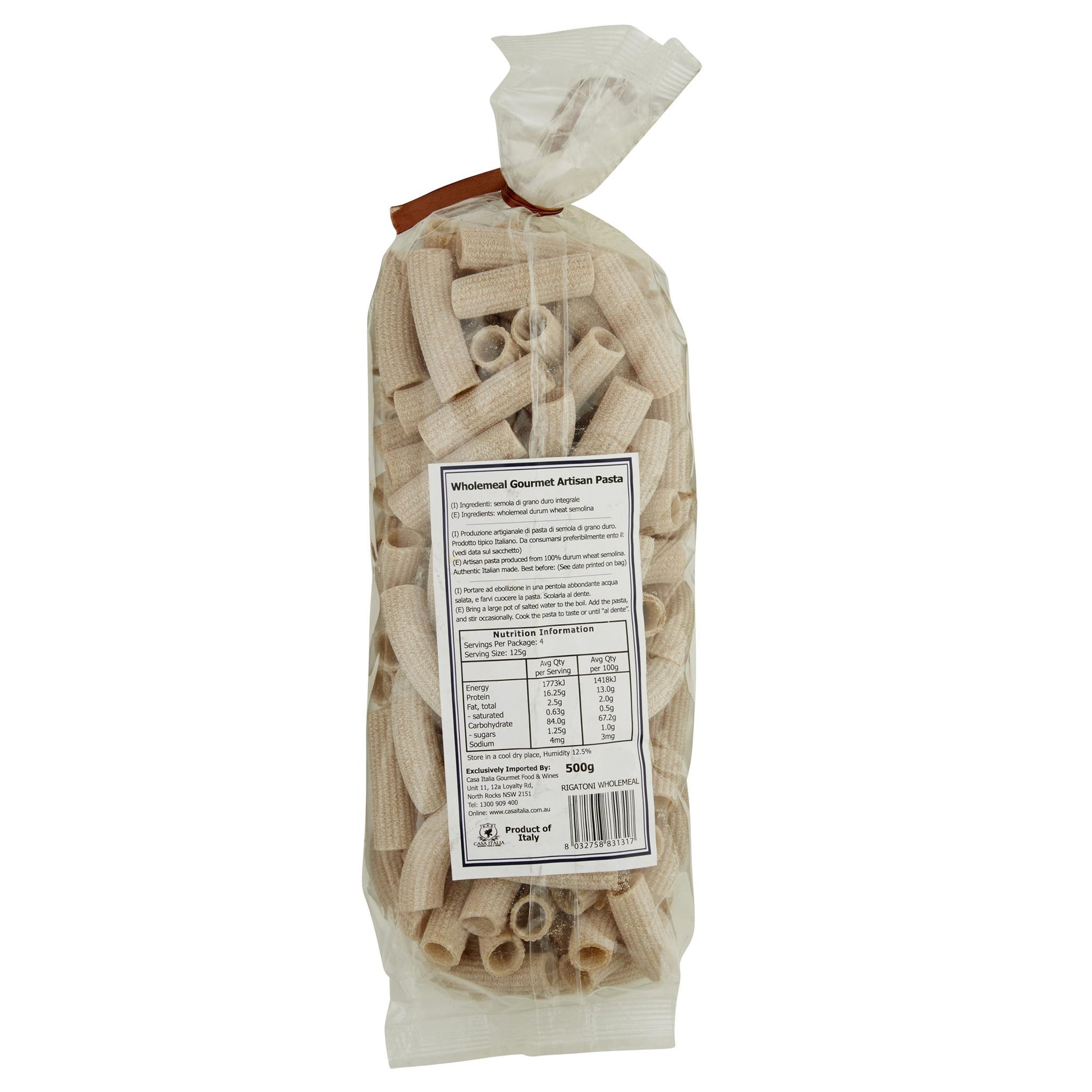 Pastificio Rigatoni Wholemeal 500g , Grocery-Pasta - HFM, Harris Farm Markets
 - 2
