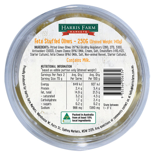 Harris Farm Feta Stuffed Olives | Harris Farm Online