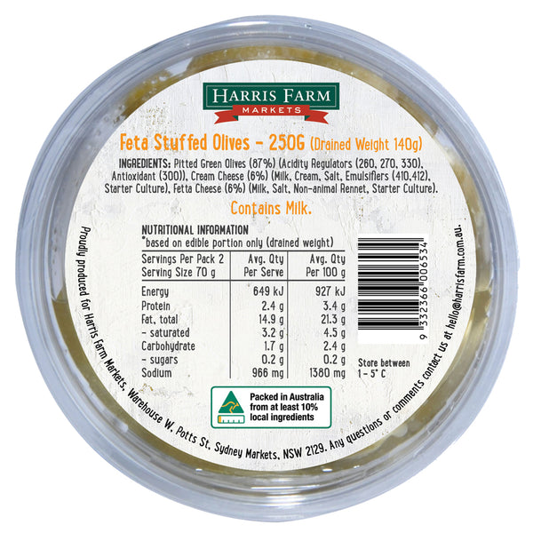 Harris Farm Feta Stuffed Olives | Harris Farm Online