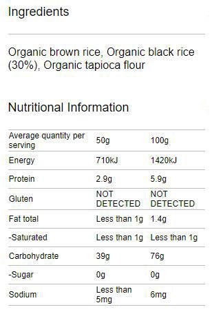 Organi - Black Rice Noodle - Organic & Gluten Free | Harris Farm Online