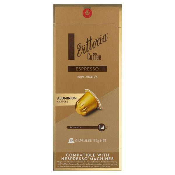 Vittoria Espresso Nespresso Compatible Coffee 10 Capsules | Harris Farm Online