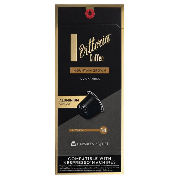 Vittoria Mountain Grown Nespresso Compatible Coffee 10 Capsules | Harris Farm Online
