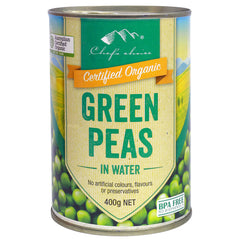 Chef's Choice Organic Green Peas in Water 400g