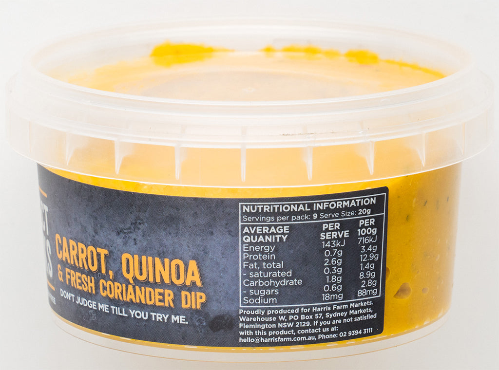 Imperfect Pick Carrot, Quinoa & Coriander Dip | Harris Farm Online
