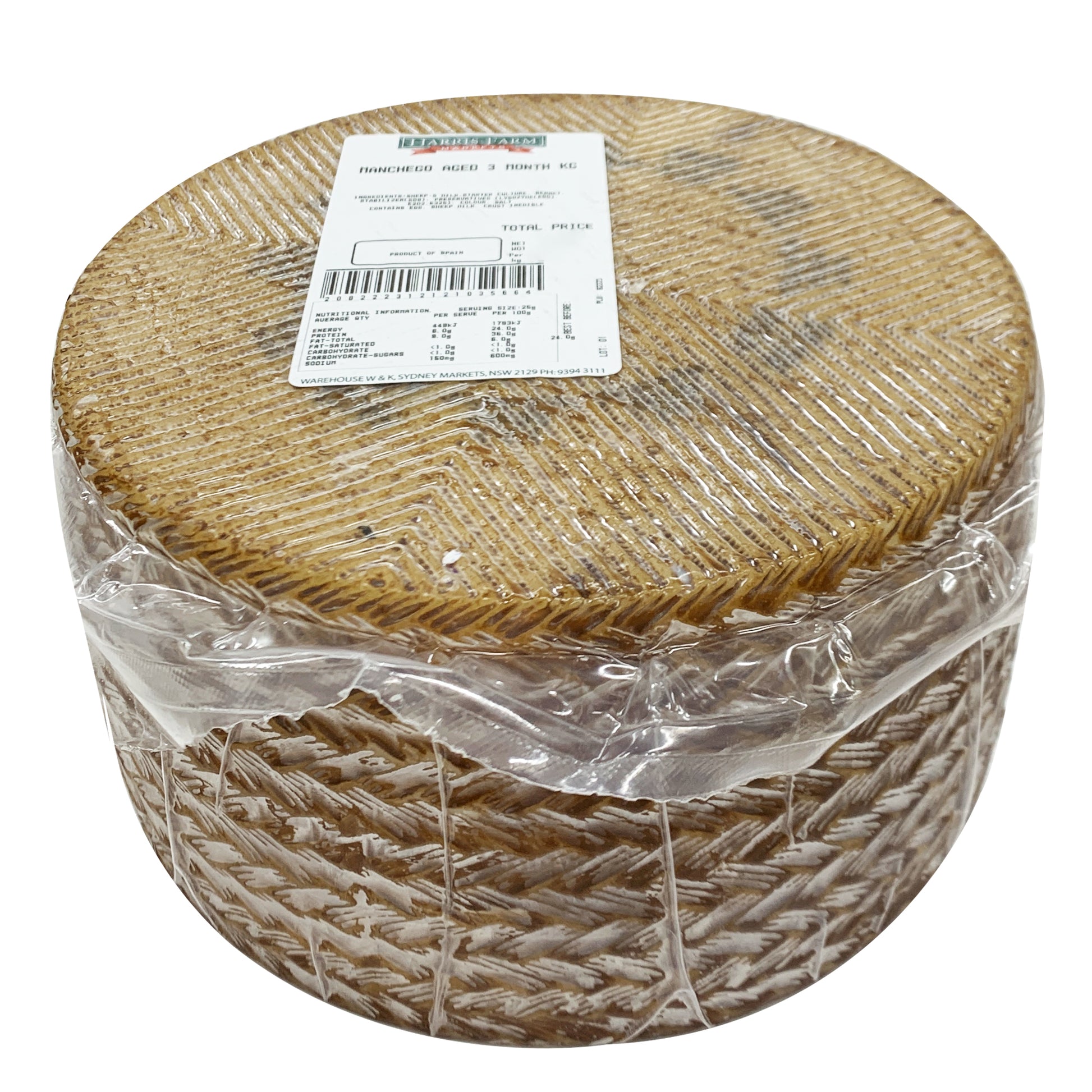 Manchego Aged 3 Months Whole Wheel | Harris Farm Online