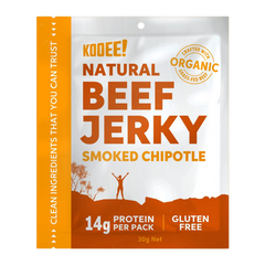 Kooee Grass Fed Beef Jerky Smoked Chipotle 30g