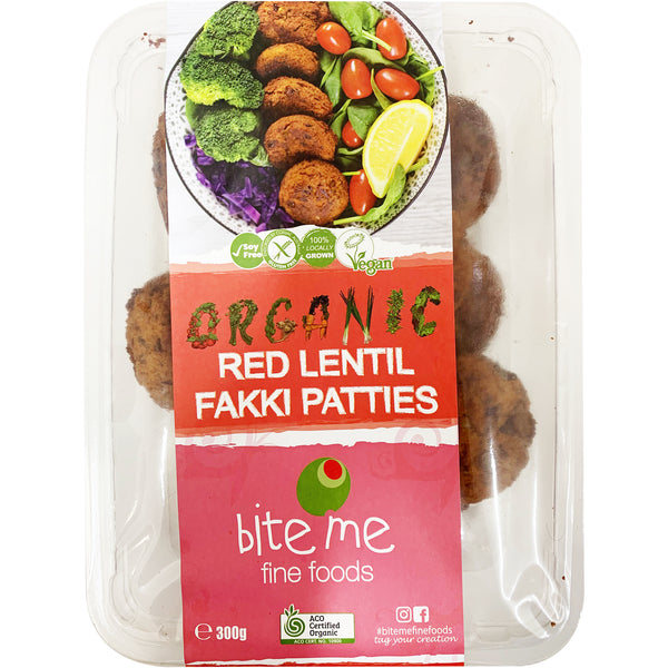 Bite Me Fine Foods Organic Red Lentil Fakki Patties | Harris Farm Online