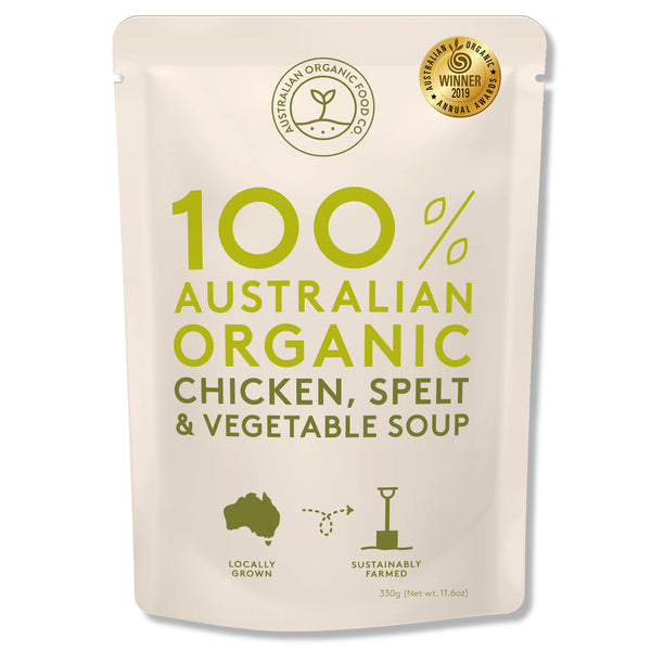 Australian Organic Food Co Chicken, Spelt and Vegetable Organic Soup 330g