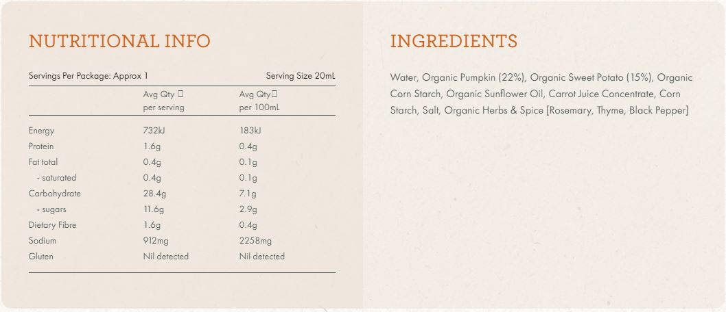 Celebrate Health Pumpkin and Sweet Potato Organic Soup 400g
