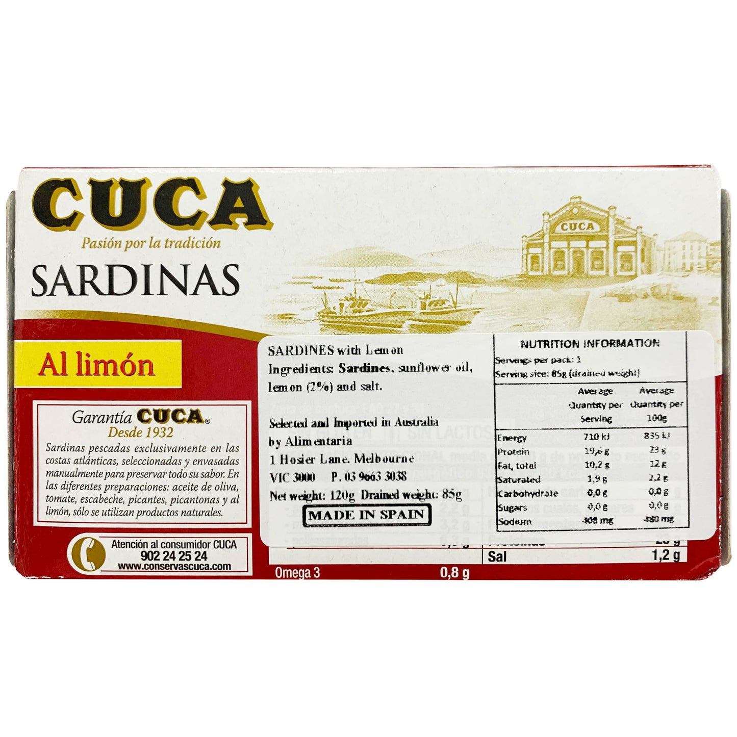 Cuca Sardines with Lemon 120g