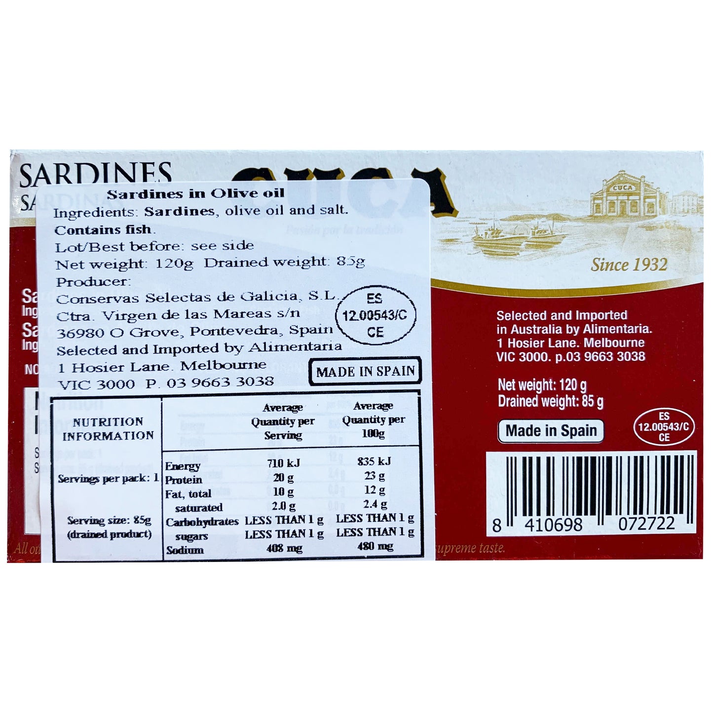 Cuca Sardines in Olive Oil | Harris Farm Online