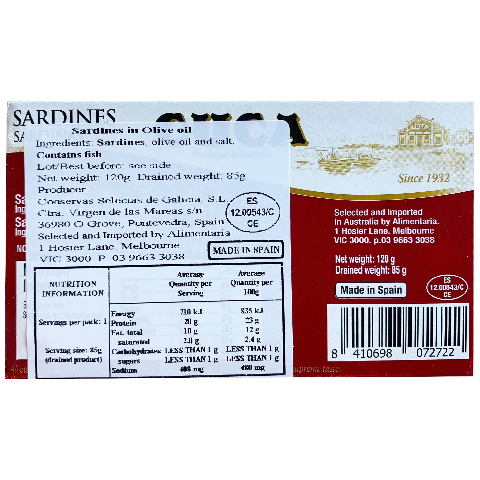 Cuca Sardines in Olive Oil | Harris Farm Online