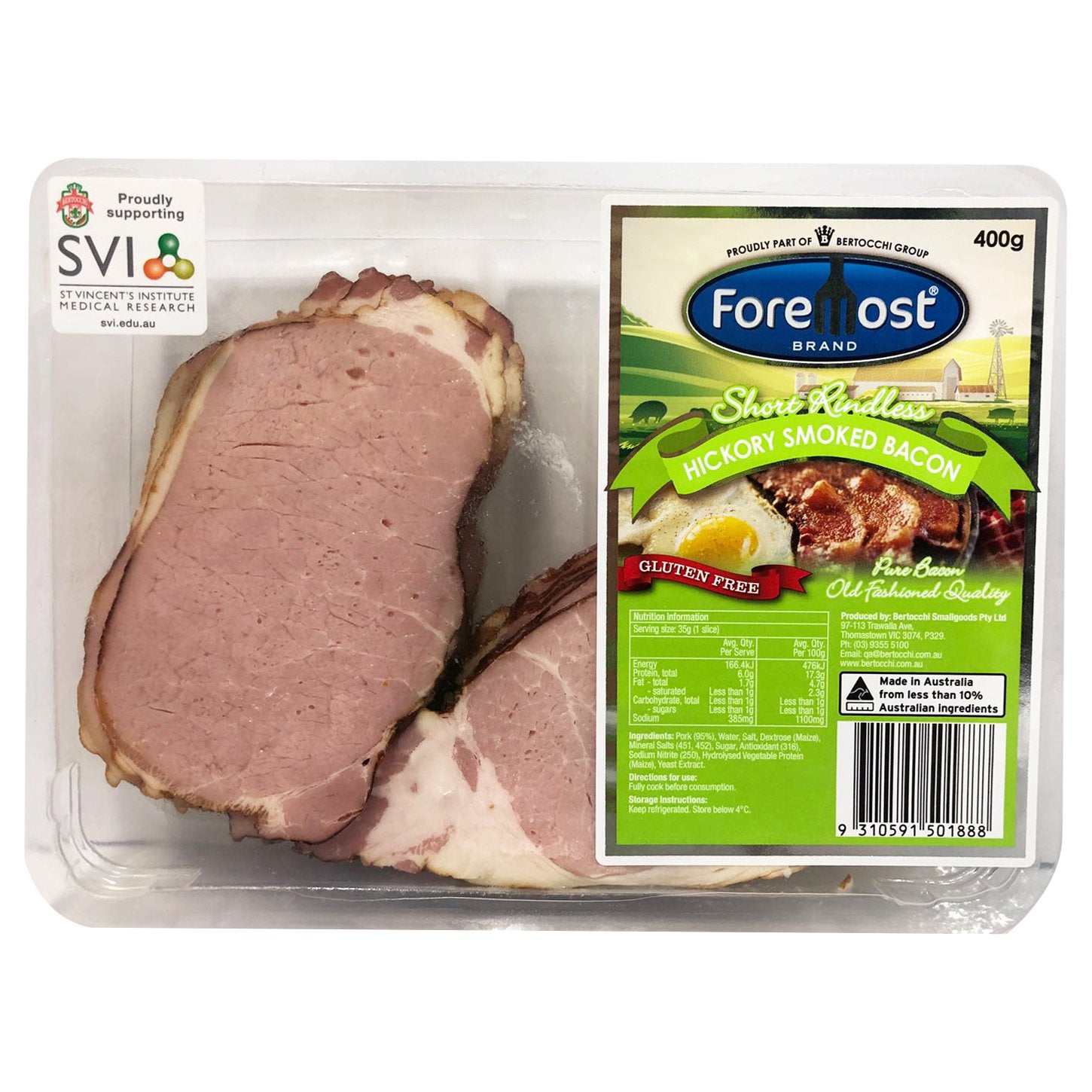 Foremost Bacon - Hickory Smoked Bacon - Short Rindless | Harris Farm Online