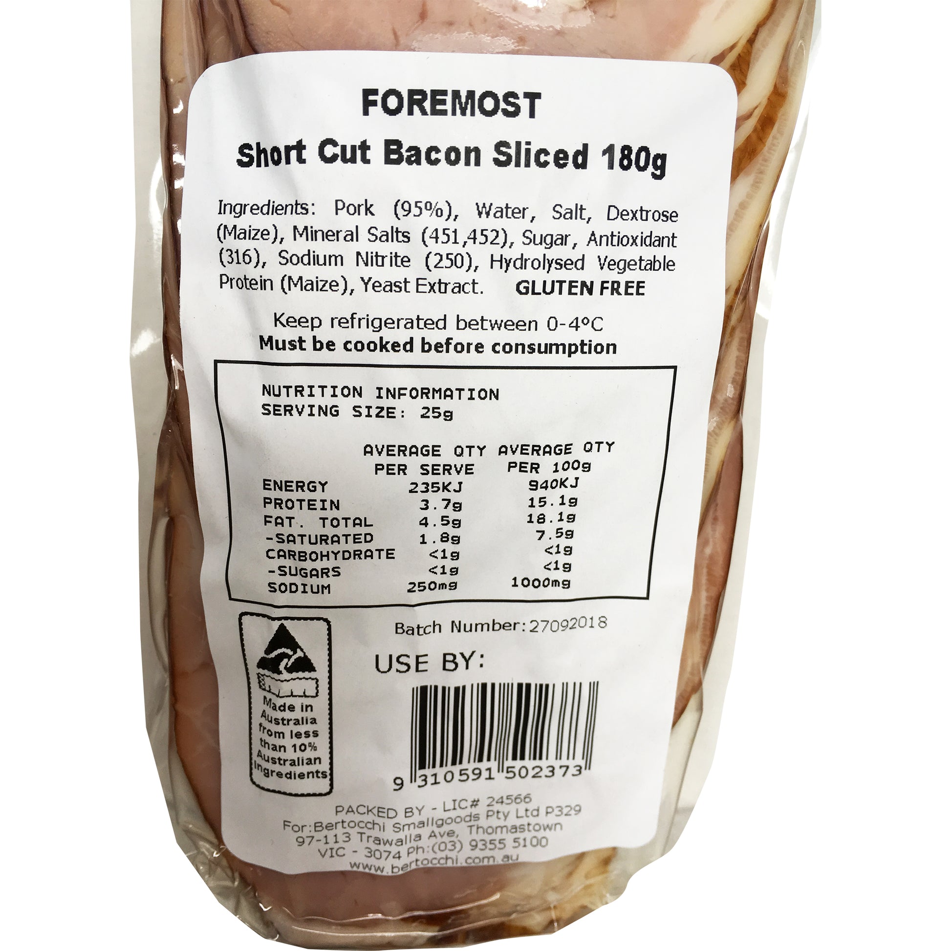 Bacon - Shortcut Rindless - Gluten Free | Harris Farm Online