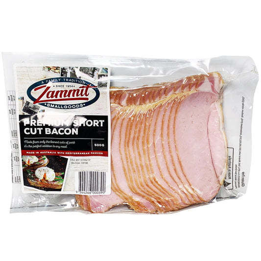 Zammit Premium Shortcut Bacon 500g