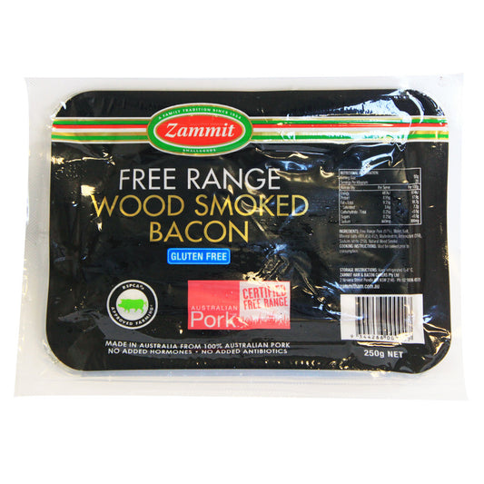 Bacon Free Range 250g Zammit , Frdg4-Deli - HFM, Harris Farm Markets
 - 1