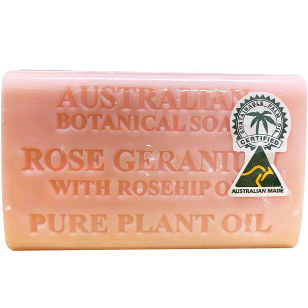 Australian Botanical Soap Rose Geranium with Rosehip Oil 200g