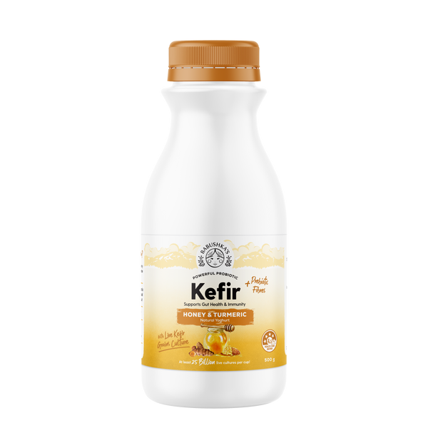 Babushka's Probiotic Kefir Natural Yoghurt Honey and Turmeric 500g