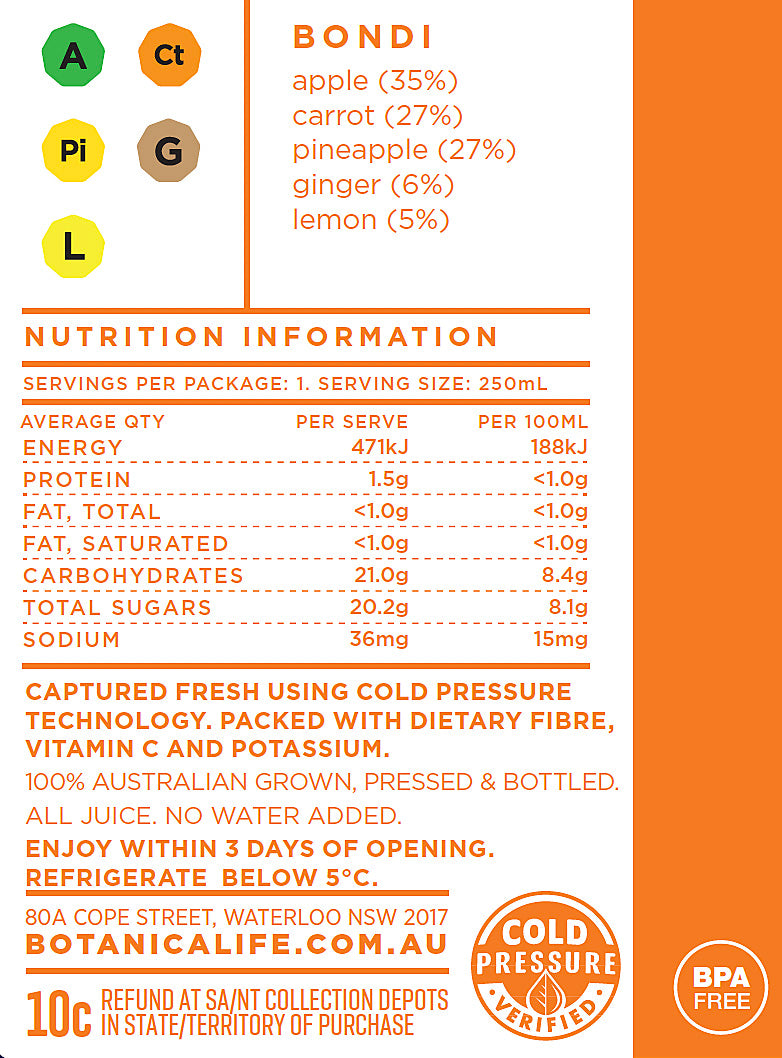 Botanica - Juice Cold Pressed - Bondi Blend (250mL)