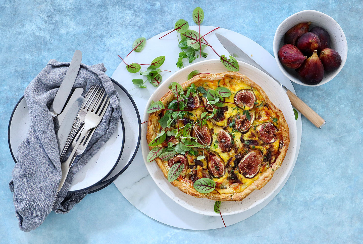 Fig and Blue Cheese Tart with Mixed Sprout Salad | Harris Farm Online